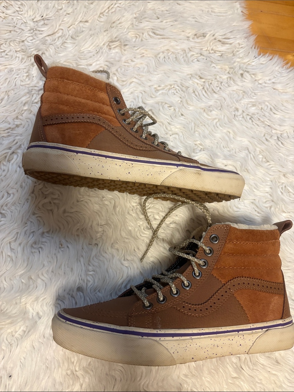 Vans Hana Beaman Tan/Brown High-Top Suede & Leather Sneakers - Picture 1 of 8